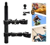 Motocicleta Doble Abrazadera Montaje Kit con 59" Invisible Selfie Palo Compatible para Insta 360 X5-X GO 3, Osmo 360/NANO Bicicleta Manillar Resistente Abrazadera Montaje Acción Cámara ATV Accesorios