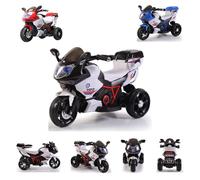 Motocicleta eléctrica para niños HP2 FB-6187, con función de música, Cesta de Juguetes, a Partir de 3 años, Color:Negro