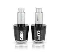 motocicleta Empuñaduras De Manillar De Motocicleta De 7/8 "y 22MM, Tapas De Manillar, Tapones De Extremos Para CB300F 2015-2019 2020 2021 2022 extremo del mango(Black Silver)