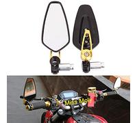 Motocicleta Espejos Laterales de Extremo de Barra,7/8 "22 mm Aleación de Aluminio Espejos Retrovisores del Manillar para Scooter Cruiser Sport Bike(Oro)