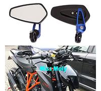 Motocicleta Espejos Laterales de Extremo de Barra,7/8 "22 mm Aleación de Aluminio Espejos Retrovisores del Manillar para Scooter Cruiser Sport Bike(Azul)
