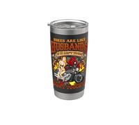 Motocicleta Esposa Gracioso Vieja Dama No Toque Marido Motorista Vaso térmico de acero inoxidable de doble pared