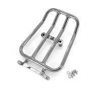 Motocicleta Estante De Carga Portaequipajes Trasero Motocicleta Para Lambretta Para G350, Todos Los Años, Soporte De Placa Carga(A-Chrome)