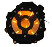 Motocicleta Estator Motor Compatible con Motocicleta GSXR 2003-2008, Cubierta de estator de Motor Transparente Izquierda Protector cárter dmotor Cubierta(MT049A-BK-YELLOW)