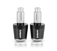 motocicleta Extremo Del Manillar De La Cabeza Del Manillar De La Motocicleta Para Suzuki BURGMAN 650 400 125 200 AN650 AN400 Skywave 400 AN125 AN200 extremo del mango(Black-silver)