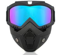 Motocicleta Gafas TAIZER Gafas Motocross Protección Máscara Facial Desmontables Gafas Ciclismo Casco Gafas Esquí Gafas Carreras Riding Gafas para Mujeres Hombres (Azul)