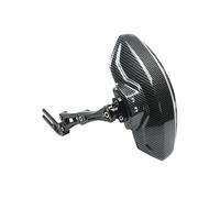 Motocicleta Guardabarros Guardabarros Trasero Ajustable Fibra Carbono Imitación Aleación Aluminio Motocicleta Y Bicicleta Extensor Universal Accesorios(A Black with Bracket)