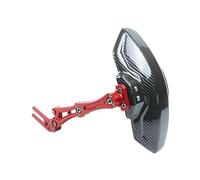 Motocicleta Guardabarros Guardabarros Trasero Ajustable Fibra Carbono Imitación Aleación Aluminio Motocicleta Y Bicicleta Extensor Universal Accesorios(A Red with Bracket)