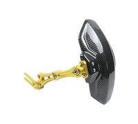 Motocicleta Guardabarros Guardabarros Trasero Ajustable Fibra Carbono Imitación Aleación Aluminio Motocicleta Y Bicicleta Extensor Universal Accesorios(AYellow with Bracket)