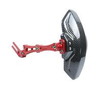Motocicleta Guardabarros Guardabarros Trasero De Aleación De Aluminio Fibra De Carbono De Imitación Ajustable Para Motocicleta Extensor Universal Accesorios(Red)