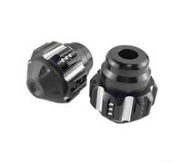 Motocicleta Horquilla Copa CNC Aleación Delantera Trasera Rueda Decoración Crash Protector Motorista Accesorio Plata (negro)