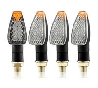 motocicleta Indicator Luces De Señal De Giro Universales Para Motocicletas Indicadores De Señales De Giro Secuenciales Luz Intermitente Freno Trasero Motocicleta Luz De Señal De Parada(Clear,4)