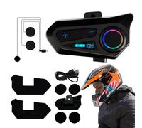 Motocicleta Intercom Headset, impermeable Half Helmet Headphones, 13,3/10/4,1 inch, Reducción de ruido Mic, Fast Charging, Wireless Communication for Outdoor Riding (Dark)