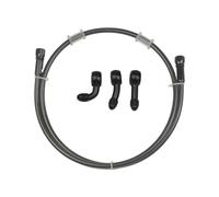 Motocicleta Latiguillo Freno Tubo Embrague Hidráulico Para Motocicleta Cilindro Maestro Tubo Aceite Freno Manguera De Freno Trenzada Negra Transparente Reforzada Para Carreras(Black 1000mm)