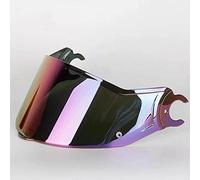 Motocicleta Lente de Visera de Casco, Ahumado Oscuro Transparente, Protector de arcoíris Plateado, Compatible Solo con Cascos LS-2 Vortex Lente Compatible con LS-2 FF313 (Negro)(Rainbow)