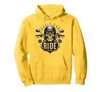 Motocicleta Live to Ride to Live Skull Biker Rebel Sudadera con Capucha, Unisex para Adultos, Limón, XL