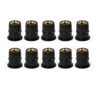 Motocicleta M6 Parabrisas Carenado Pernos Bien Tuercas, PSLER 10Pcs 6mm Tornillos Parabrisas de Goma para la Mayoría de Las Motocicletas Accesorios de Repuesto Negro