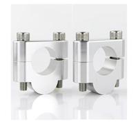 Motocicleta Manija Barra Elevadora Abrazaderas Montaje elevadores de Manillar Fat Bar 7/8" y 22 mm para Kawasaki para Zephyr 550/1100, para KLV1000 para ZRX1100 Elevador Manillar(Silver Riser 20mm)