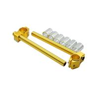 Motocicleta Manillar Manillar dividido para motocicleta, barra de mango con Clip ajustable de 26mm, 30mm y 31mm, 1 par Moto Contrapesos Manillar(Gold)