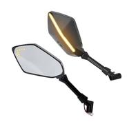 Motocicleta Manillar Retrovisores Espejos Espejo Retrovisor Universal para Motocicleta De 8 Mm Y 10 con Luz LED, Carcasa para Espejos Retrovisores Laterales para R1200gs R1200GS