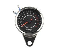 Motocicleta Odómetro Tacómetro Para Motocicleta De 6,5 Cm Diámetro, 12 V, Cristal, Acero Inoxidable, Todas Las Motocicletas, Retroiluminación LED, Cambio 13 000 RPM