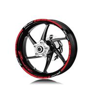 Motocicleta para Bandit 1200 600 Pegatina Reflectante Rueda Pegatinas Llanta Calcomanías Protección Decoración Neumáticos(Rojo)