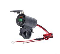 Motocicleta para cargador Adaptador USB Carga rápida Cubierta impermeable Dual PD QC 3.0 Puertos para coche Bicicleta 12V-24V Fuente de alimentación del vehículo (verde)