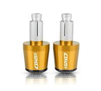 motocicleta Para CB125F 2016 CB125 CB 125 F 125F 2016 7/8 '' 22MM CNC Billet Aluminio Moto HBAR END CAP Manija Bar Cap End Plugs extremo del mango(Gold-Black)