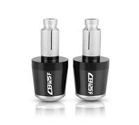 motocicleta Para CB125F 2016 CB125 CB 125 F 125F 2016 7/8 '' 22MM CNC Billet Aluminio Moto HBAR END CAP Manija Bar Cap End Plugs extremo del mango(Black-silver)