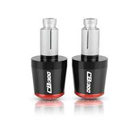 motocicleta Para CB1300 CB 1300 2008 2009 2010 2011 2012 7/8 '' 22MM CNC Billet Aluminio Moto HBAR END CAP Mango Bar Cap End Tapones extremo del mango(Black-Red)