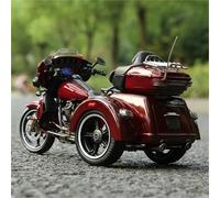 Motocicleta para Modelo 1:12 Motocicleta fundición presión Triciclo Juguete decoración Interiores Regalo cumpleaños para Harley Davidson CVO Tri Glide 2021(Black- Silver)