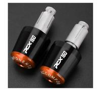 motocicleta Para PCX160 PCX 160 2021 2022 2023 2024 2025, Contrapesos Para Manillar De Motocicleta, Tapa De Puños, Tapón Protector De Manillar extremo del mango(Black Orange)