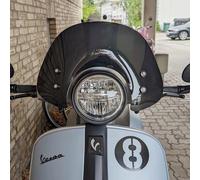 Motocicleta Parabrisas Faro Redondo Carenado Pantalla de Mosca Deflector de Aire Y Viento Visera Pare-brise para GT200 GTS250 GTS300 (Humo Negro)