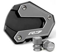 Motocicleta Parte Almohadilla Soporte Pata Lateral Motocicleta Para Yamaha YZFR7 YZF-R7 YZF R7 Placa Extensión Base Apoyo Ampliador Tapones Válvula Placa Ampliada Caballete Lateral(Titanio 1)