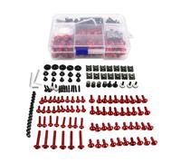 Motocicleta Pernos Kit Compatible Con Kawasaki Para Vulcan VN500 VN650 VN800 Muelle Carenado Motocicleta Tornillos Pernos Y Tuercas Kit De Clips Sujeción(Rojo)