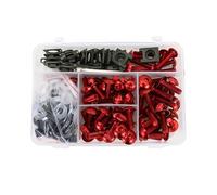 Motocicleta Pernos Kit Kit Tornillos Carenado Tuercas Clips Aluminio Para CBR125R Para CBR150R CBR250R Para CBR250RR Para CBR300R CBR400R Para CBR500R CBR650F(Rojo)