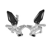 Motocicleta Pie Pedal Para Kawasaki Para Ninja ZX4R ZX4RR ZX25R ZX 4R 4RR 2020-2024 Reposapiés Traseros Ajustables Motocicleta Accesorios Modificados(S-Silver)