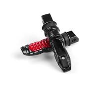 Motocicleta Pie Pedal Pedal Trasero Pasajero Motocicleta Universal Aluminio 8 Mm 2 Unidades Scooter Modificación(Red)