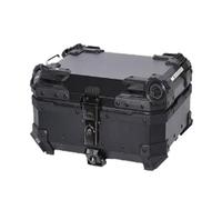 Motocicleta Portaequipajes Caja Trasera para Motocicleta 28 L Aleación Aluminio para Herramientas Equipaje con Placa Base Soporte Portaequipajes(Negro)