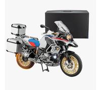 Motocicleta RC de aleación 1/6 modelo R1250GS, motocicleta de simulación dinámica realista con sonido del motor, luces LED, espray de escape y tracción trasera, modelo de exhibición de motocicleta