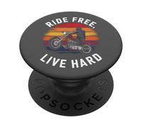 Motocicleta Retro Motocicleta Sunset Graphic Biker PopSockets PopGrip Adhesivo