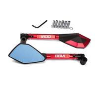 Motocicleta Retrovisores Espejo Retrovisor Lateral para Motocicleta para Moto para Guzzi V 100 V100 con Tornillos Y Abrazaderas para Manillar. Laterales Espejos(Rojo)
