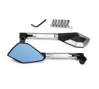 Motocicleta Retrovisores Espejo Retrovisor Lateral para Motocicleta para Yamaha MT09 2014-2020 MT-09 MT 09, con Tornillos Y Abrazaderas para Manillar Laterales Espejos(Plata)