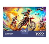 Motocicleta Ride Puzzle 1000 Piezas Carrera Moto Cartón Premium para Toda La Familia Decoración Pared para Decorar Oferta Mejor Regalo 38x26cm/1000pcs