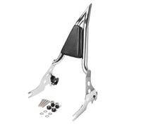 Motocicleta Soporte Equipaje Respaldo Trasero para Pasajero De Motocicleta para Sportster para XL 1200 883 72 48, Almohadilla Cojín Desmontable(Chrome)