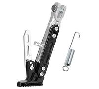 Motocicleta Soporte Lateral Soporte lateral de pie for motocicleta eléctrica, accesorios for, soporte estacionamiento, ajustable CNC for(Silver)