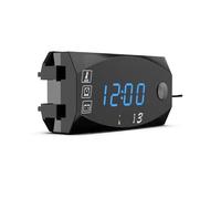Motocicleta Tacómetro Reloj electrónico 3 en 1 para motocicleta, 12 V, IP67, resistente al polvo, termómetro, voltímetro, pantalla digital LED, reloj universal