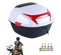 Motocicleta Tail Box - Caja de almacenamiento de trunk, Luggage Top Carrier | Impermeable Large Reflector Case, Built-in Base Container, Perfecto para Storing Clothes Or Hats During Road Trips
