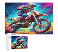 Motocicleta Todo Terreno Puzzle 1000 Piezas Desafío Intelectual 3D Carrera del país Rompecabezas para Familia DIY Creativo Aliviar Estrés Decoración Hogar Estera Portátil 1000 PCS