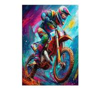 Motocicleta Todo Terreno Puzzle 300 Piezas Aliviar Estrés 3D Carrera del país Rompecabezas Familiar para Hombres Y Mujeres Obra De Arte Decorativo Hogar 300 PCS